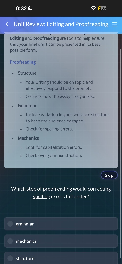 unit review: editing and proofreadingediting and proofreading are tools…