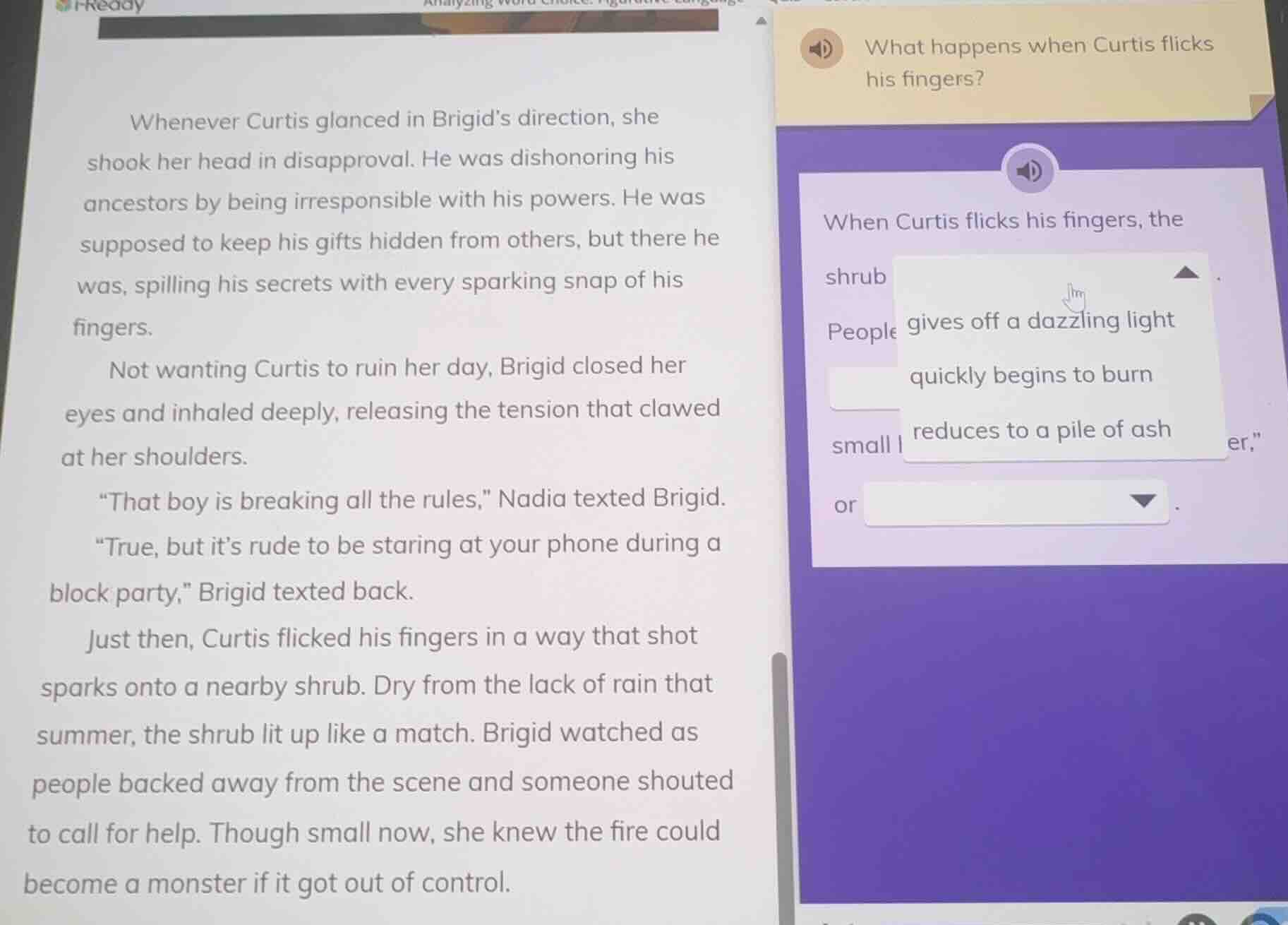 whenever curtis glanced in brigids direction, she shook her head in dis…