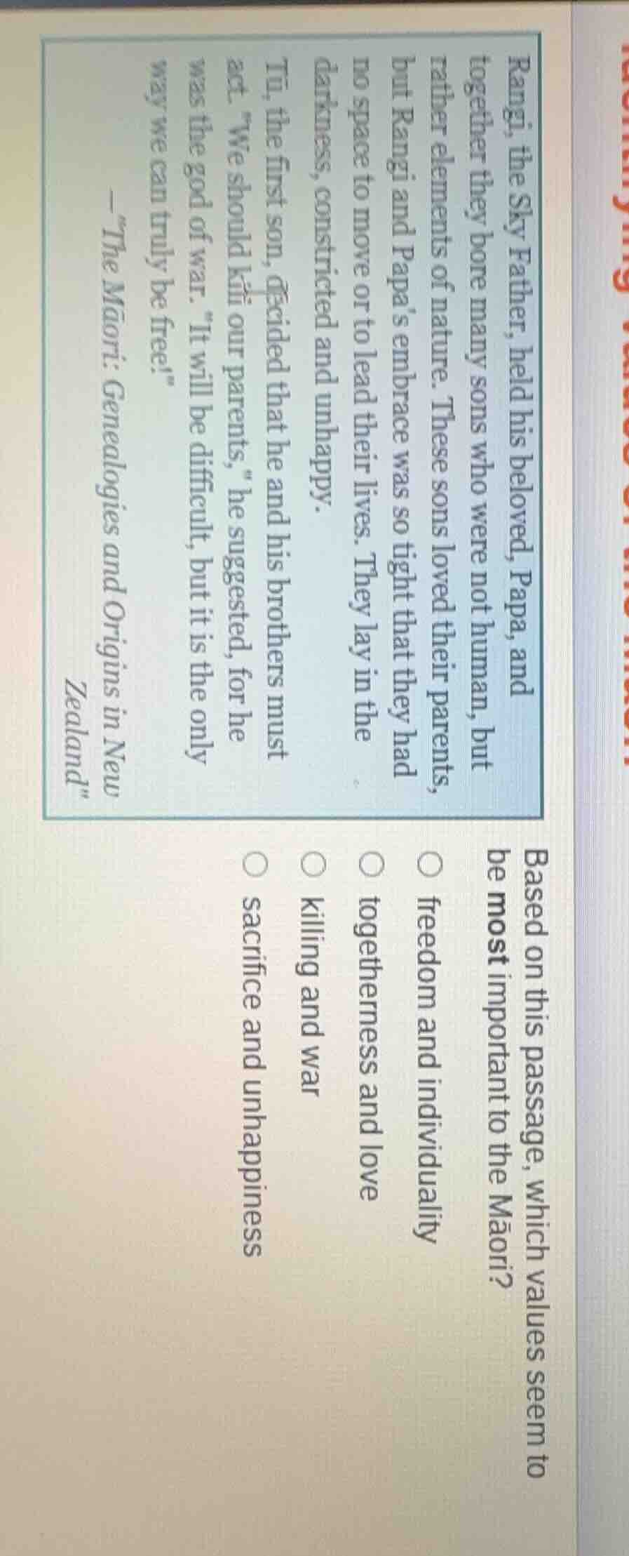 rangi, the sky father, held his beloved, papa, and together they bore m…