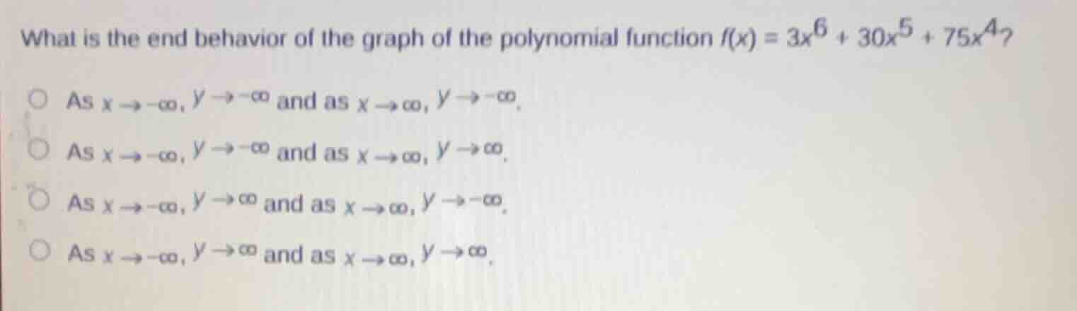 what is the end behavior of the graph of the polynomial function $f(x) …