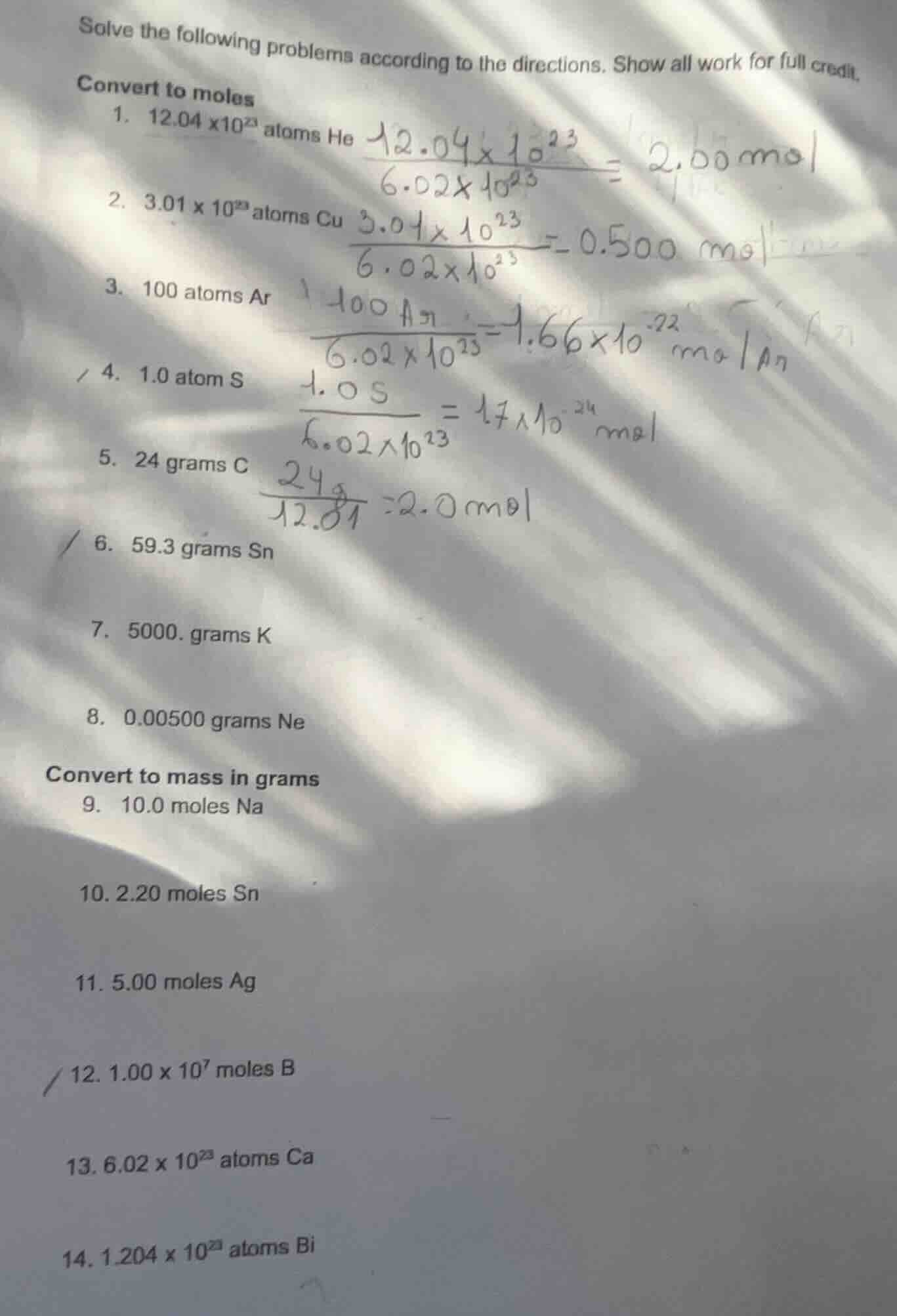 solve the following problems according to the directions. show all work…