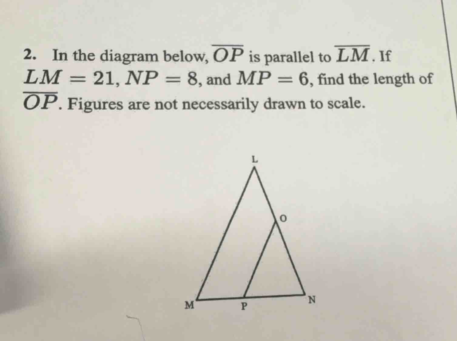 2. in the diagram below, $overline{op}$ is parallel to $overline{lm}$. …