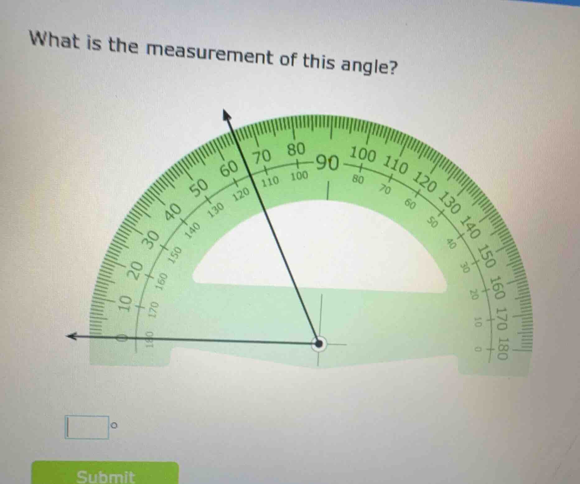 what is the measurement of this angle? □°