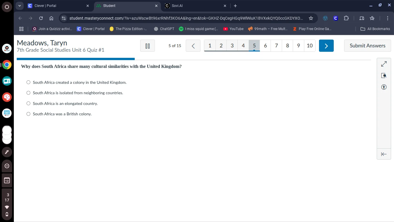 meadows, taryn 7th grade social studies unit 6 quiz #1 5 of 15 why does…