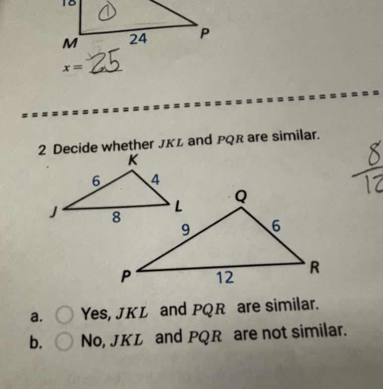 18 m 24 p x=25 ------------------------------ 2 decide whether jkl and …