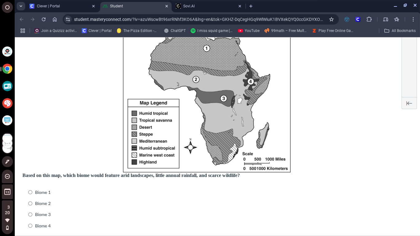 map legend■ humid tropical□ tropical savanna■ desert■ steppe□ mediterra…