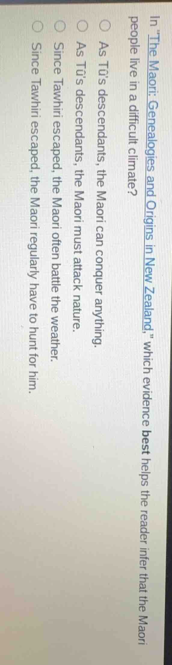 in \the maori: genealogies and origins in new zealand,\ which evidence …