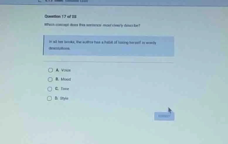 question 17 of 25 which concept does this sentence most closely describ…