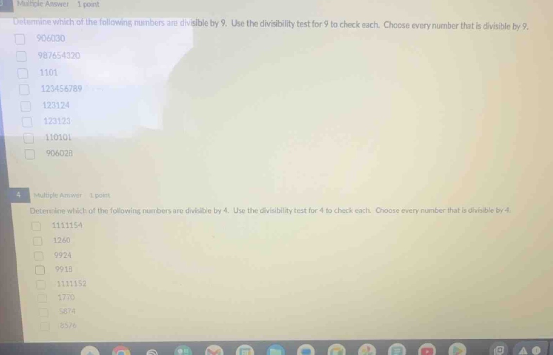 3 multiple answer 1 point determine which of the following numbers are …