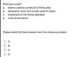 what are runes? a. beams used to construct a viking ship b. decorative …