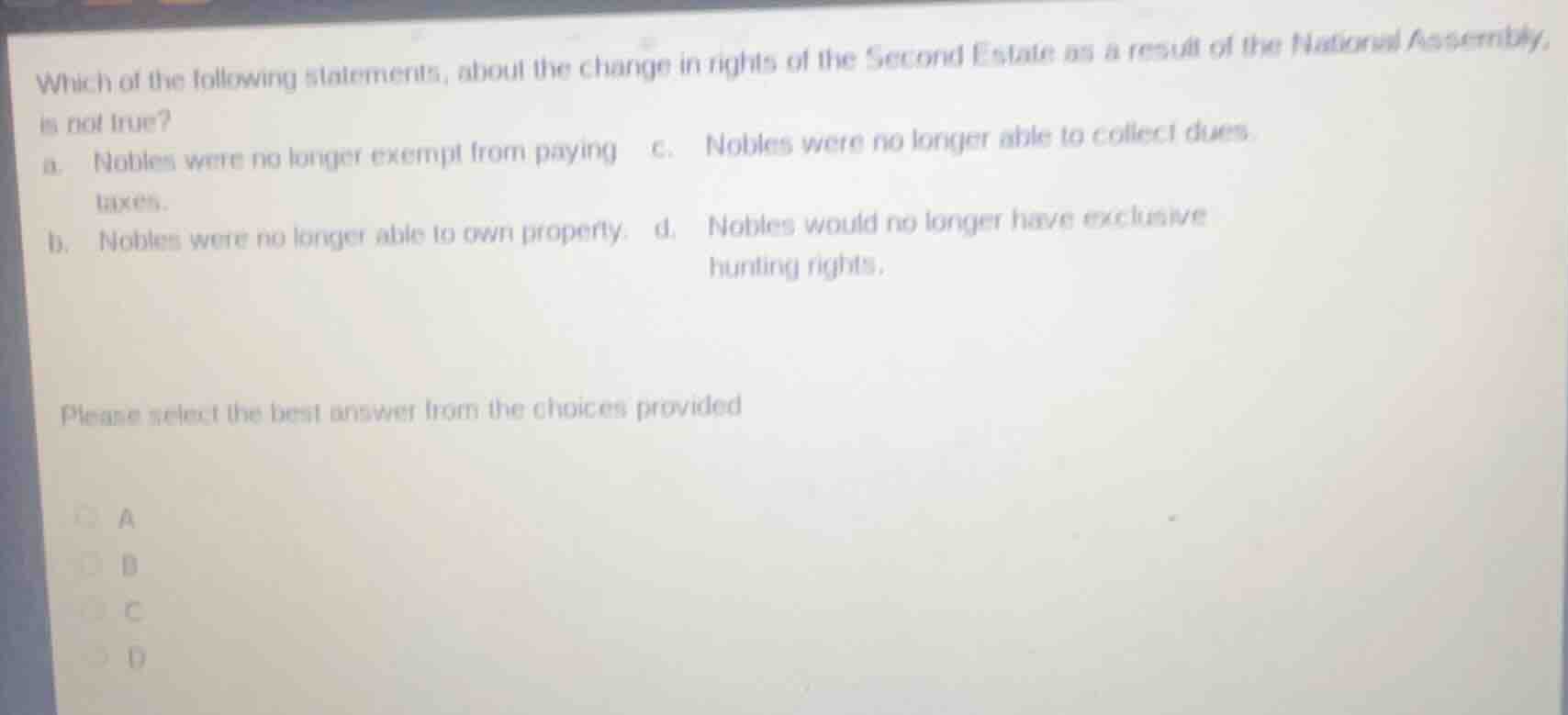 which of the following statements, about the change in rights of the se…