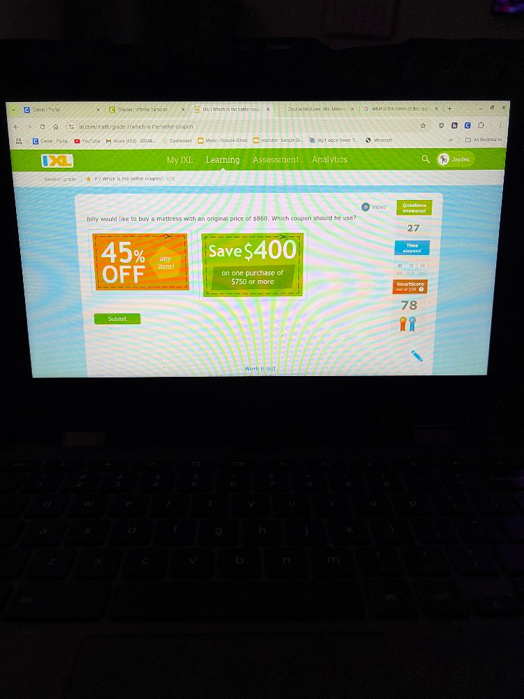 billy would like to buy a mattress with an original price of $860. whic…