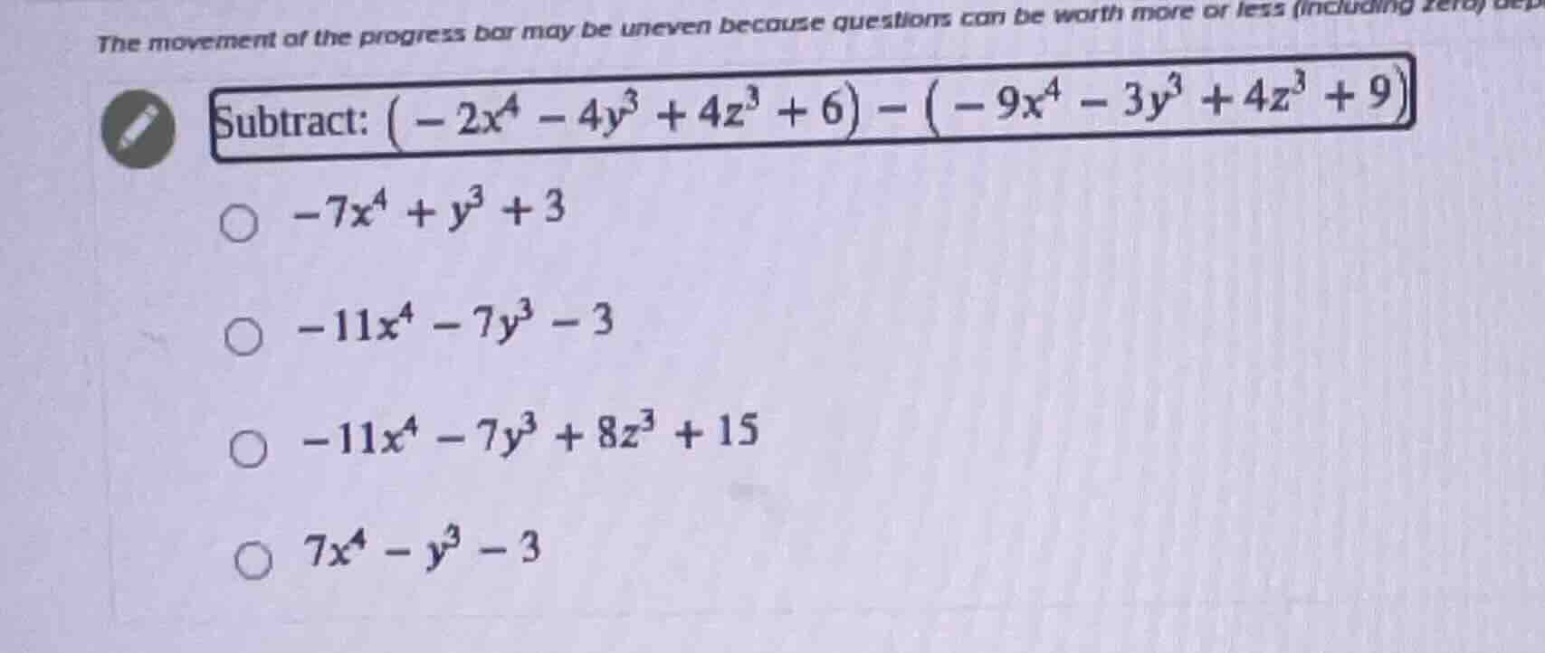 the movement of the progress bar may be uneven because questions can be…