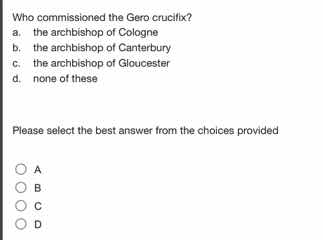 who commissioned the gero crucifix? a. the archbishop of cologne b. the…