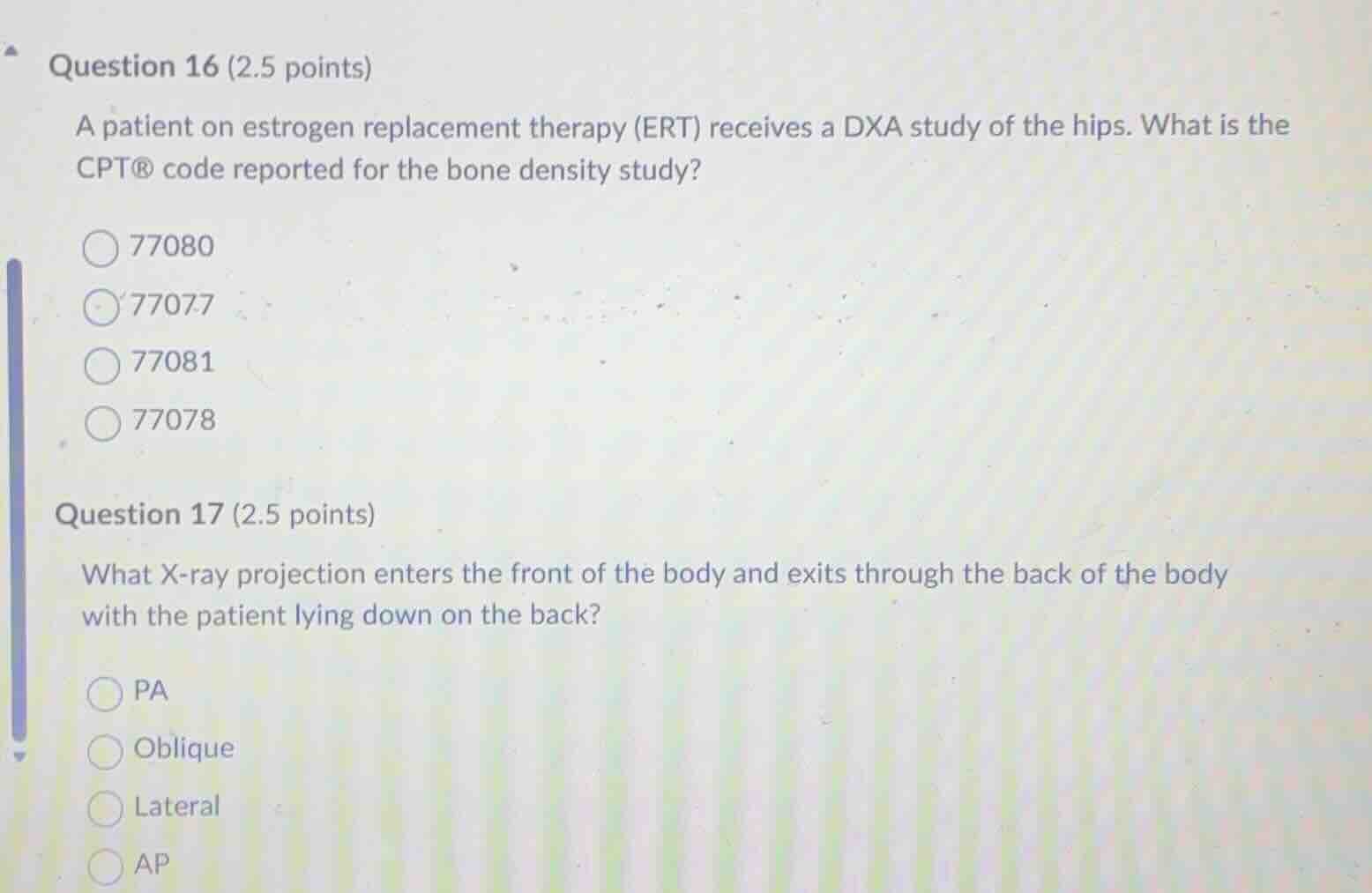 question 16 (2.5 points) a patient on estrogen replacement therapy (ert…