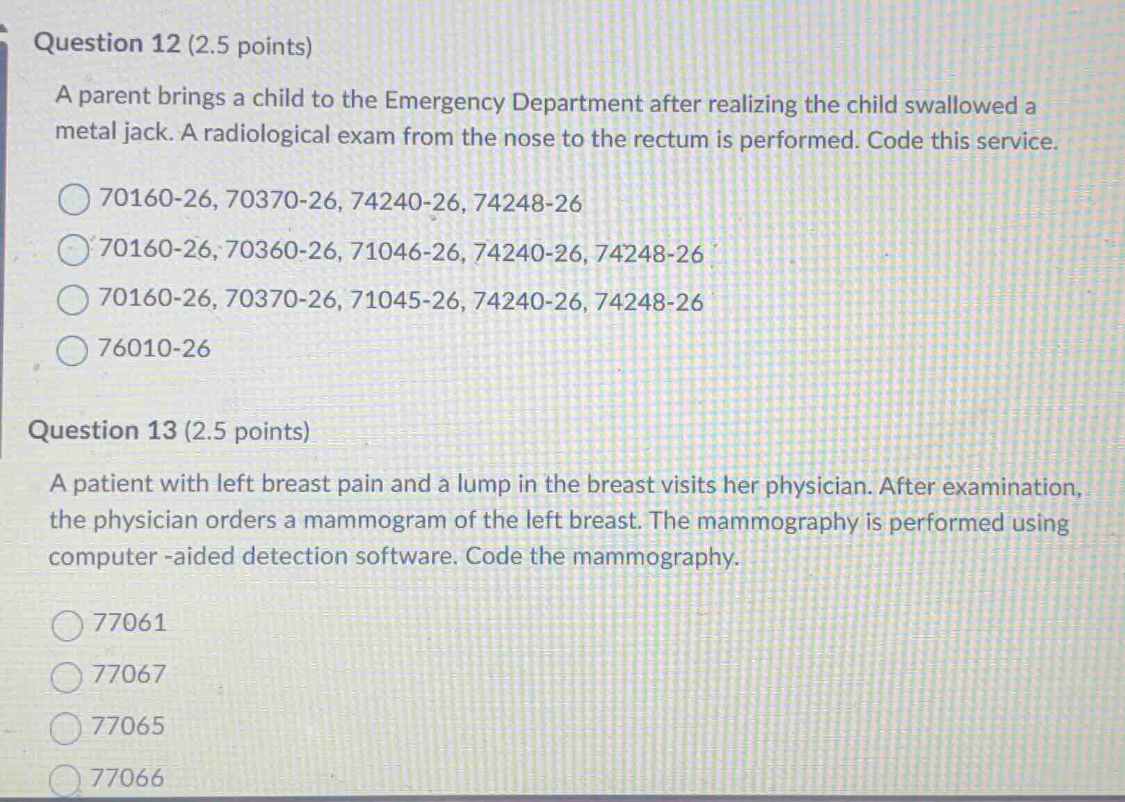 question 12 (2.5 points) a parent brings a child to the emergency depar…