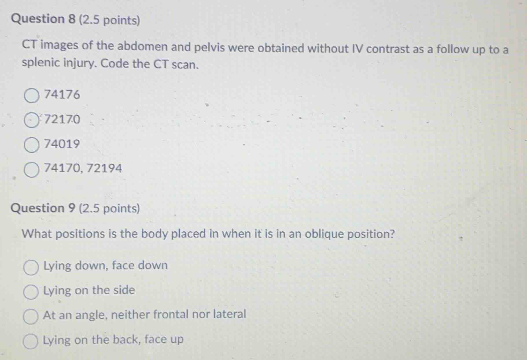 question 8 (2.5 points) ct images of the abdomen and pelvis were obtain…