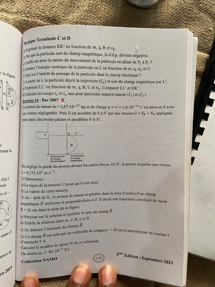 physique terminale c et d d) exprimer la distance kk en fonction de (m)…