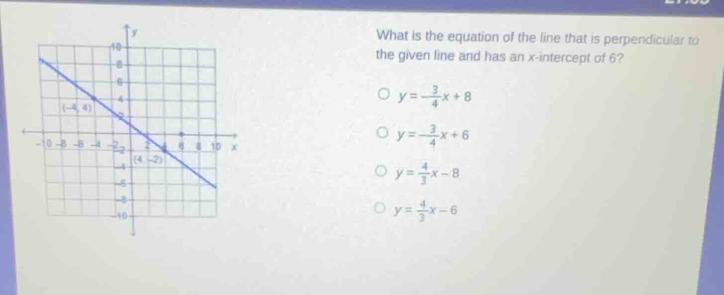 what is the equation of the line that is perpendicular to the given lin…
