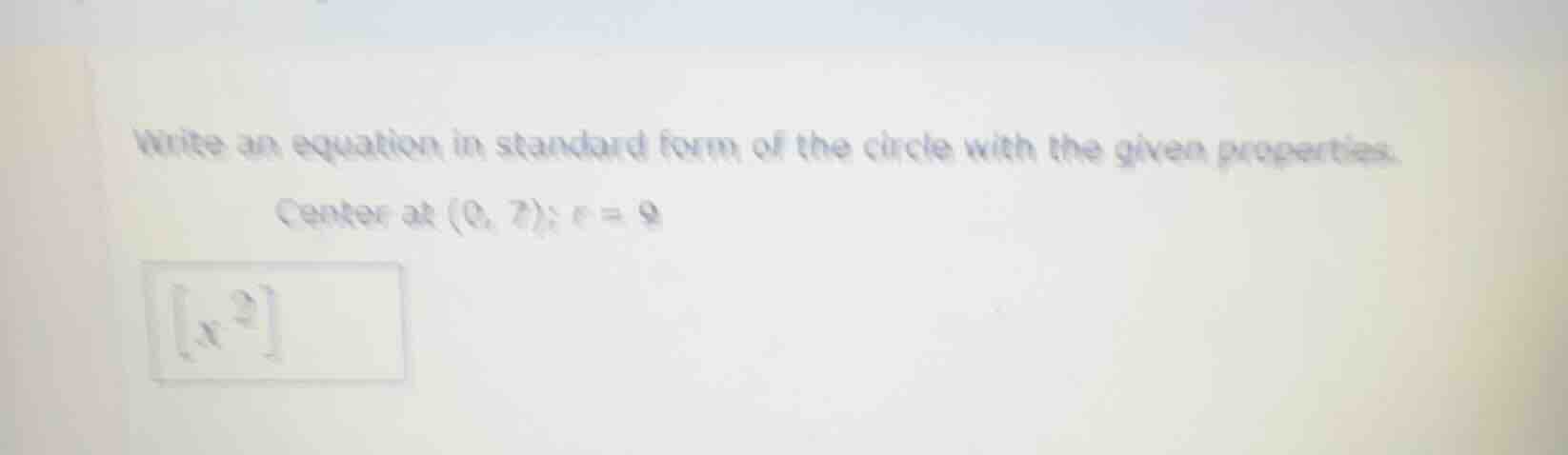 write an equation in standard form of the circle with the given propert…