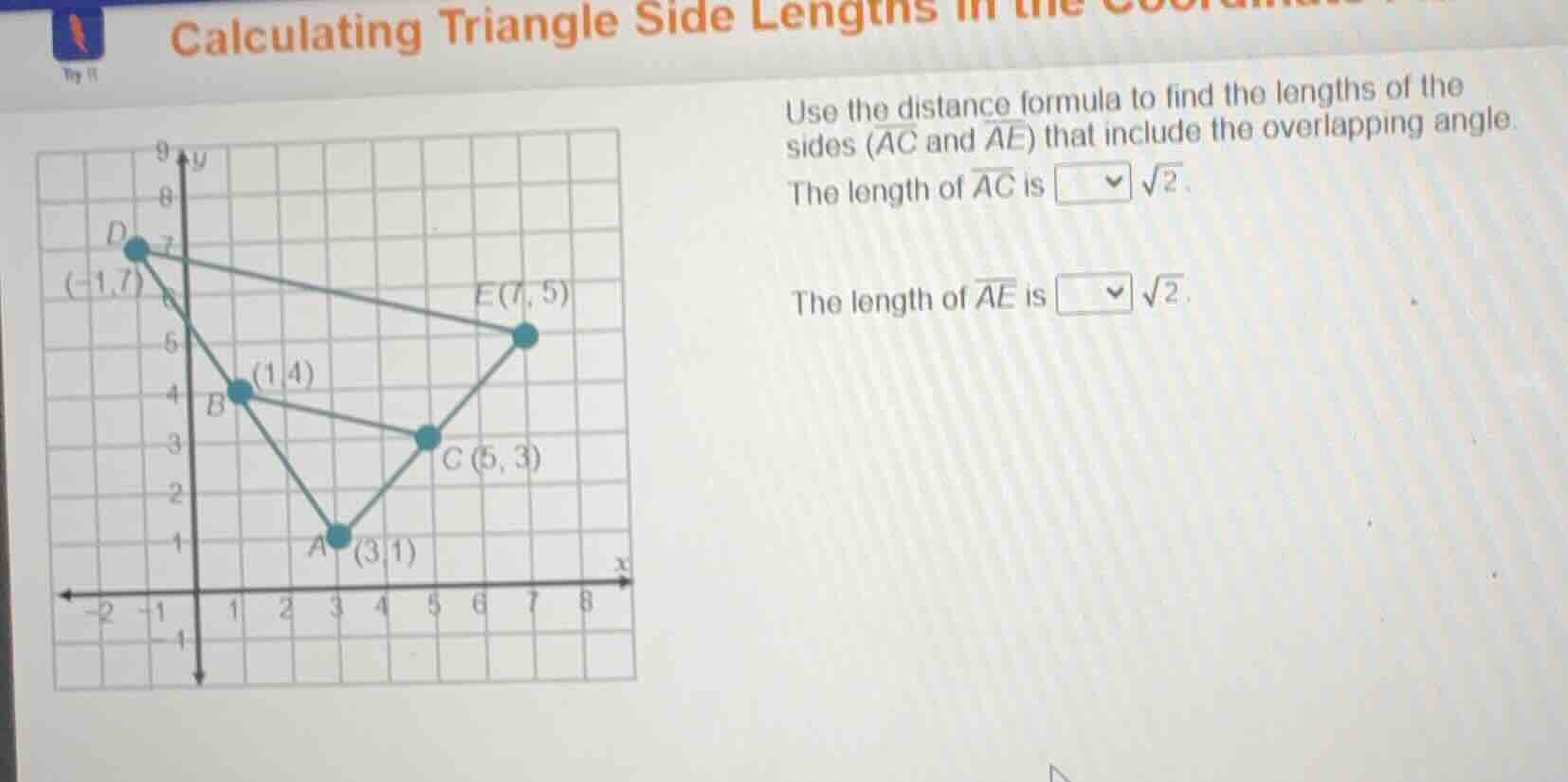 calculating triangle side lengths use the distance formula to find the …