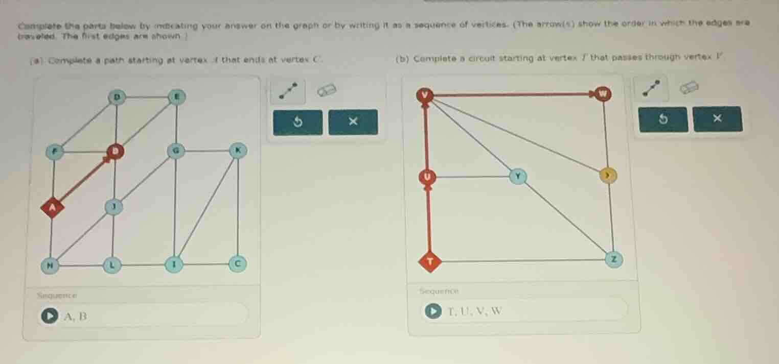 complete the parts below by indicating your answer on the graph or by w…