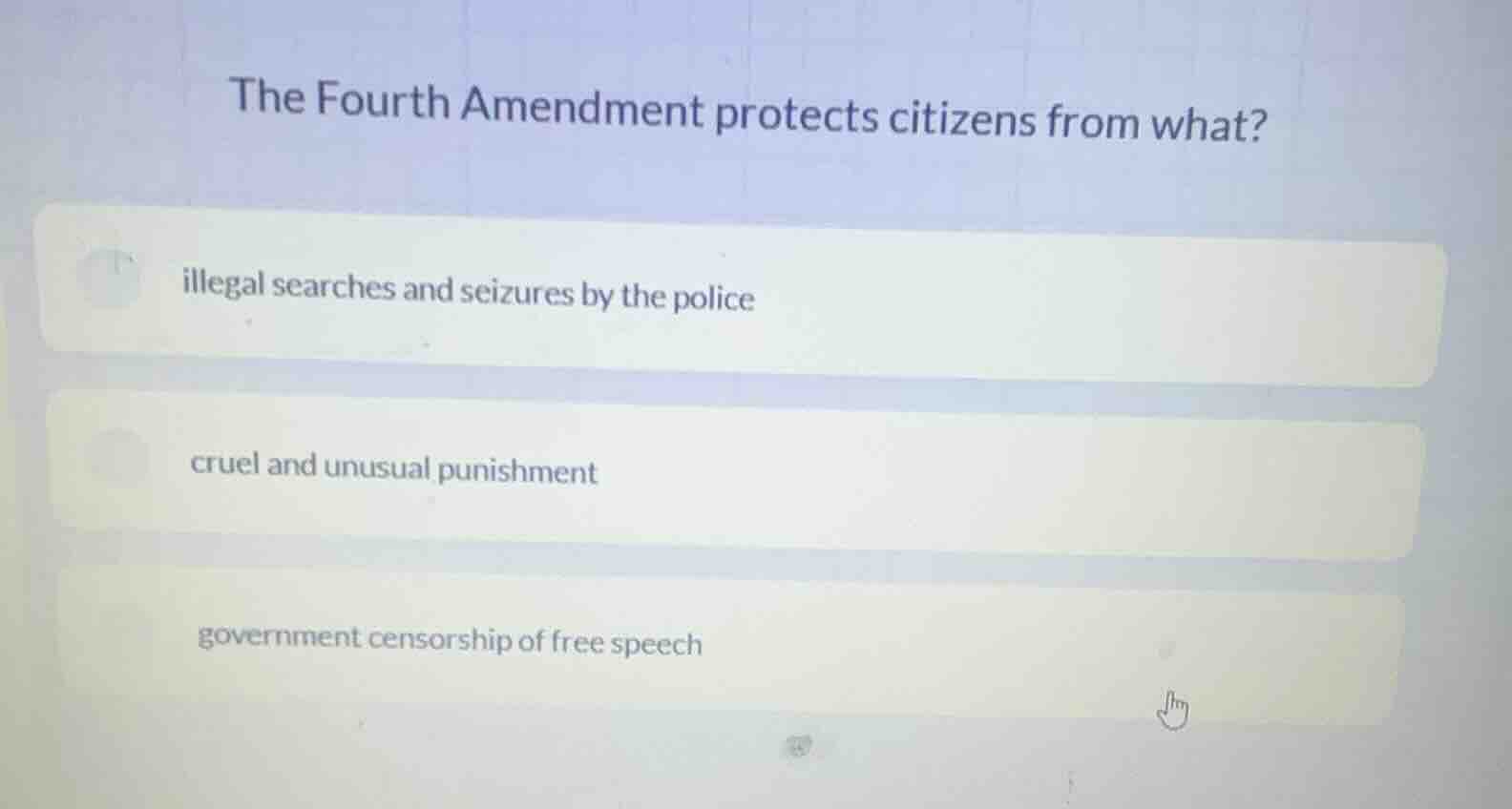 the fourth amendment protects citizens from what? illegal searches and …