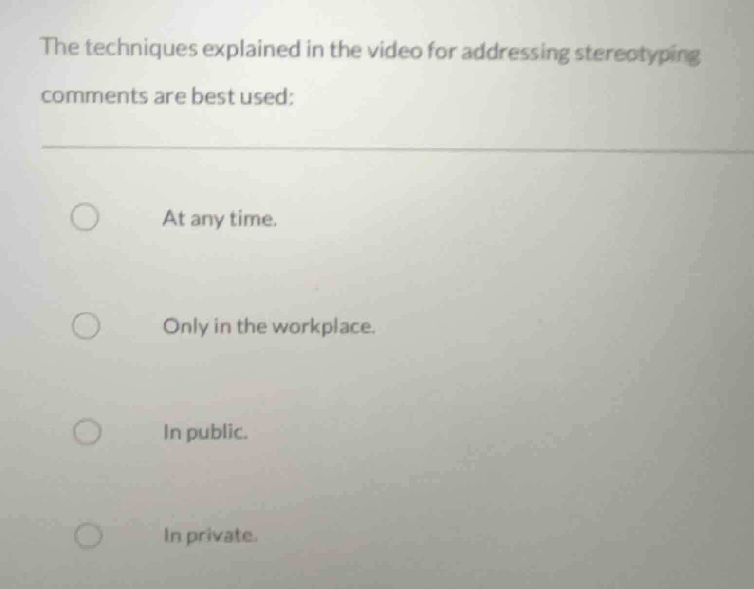 the techniques explained in the video for addressing stereotyping comme…