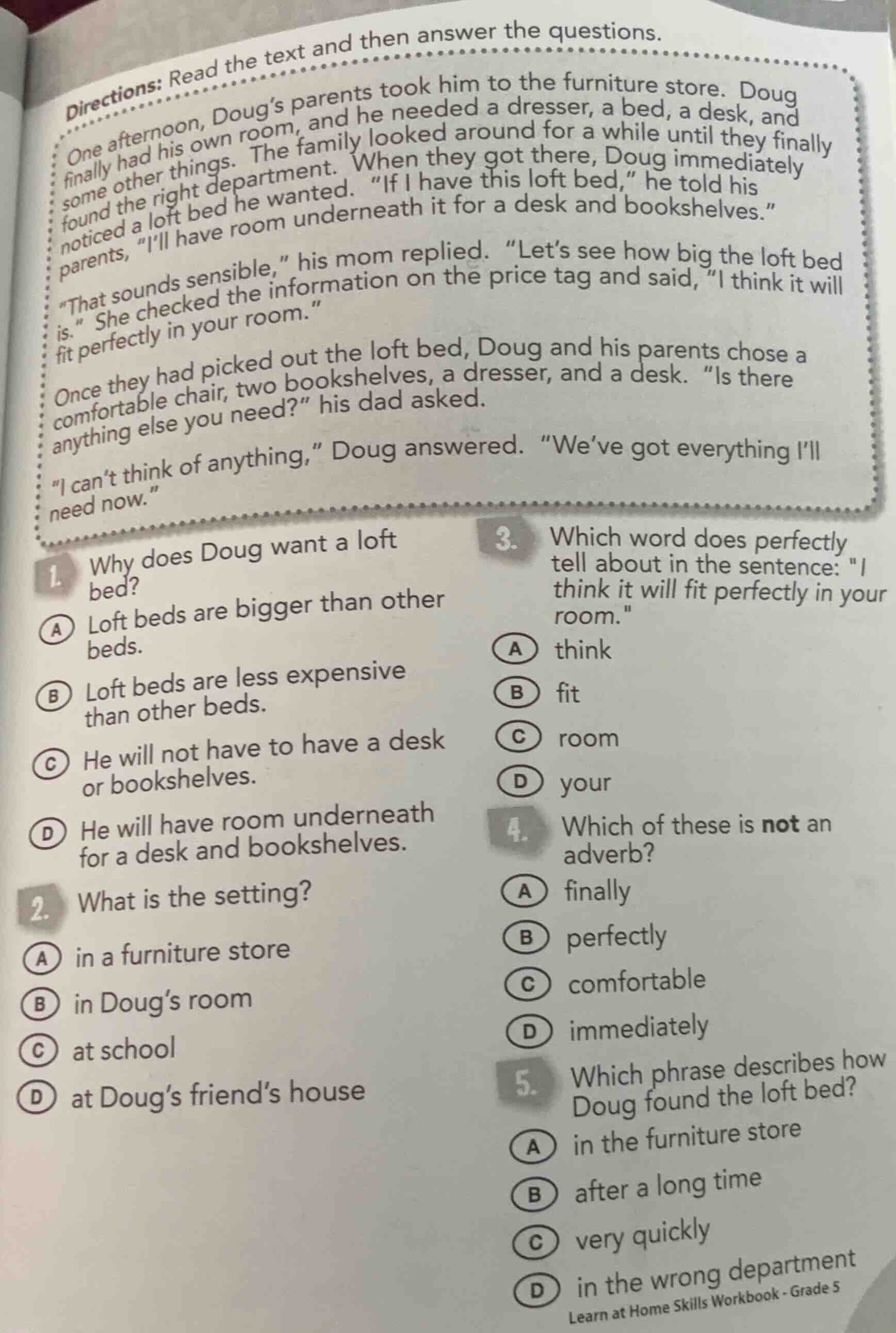 directions: read the text and then answer the questions. one afternoon,…