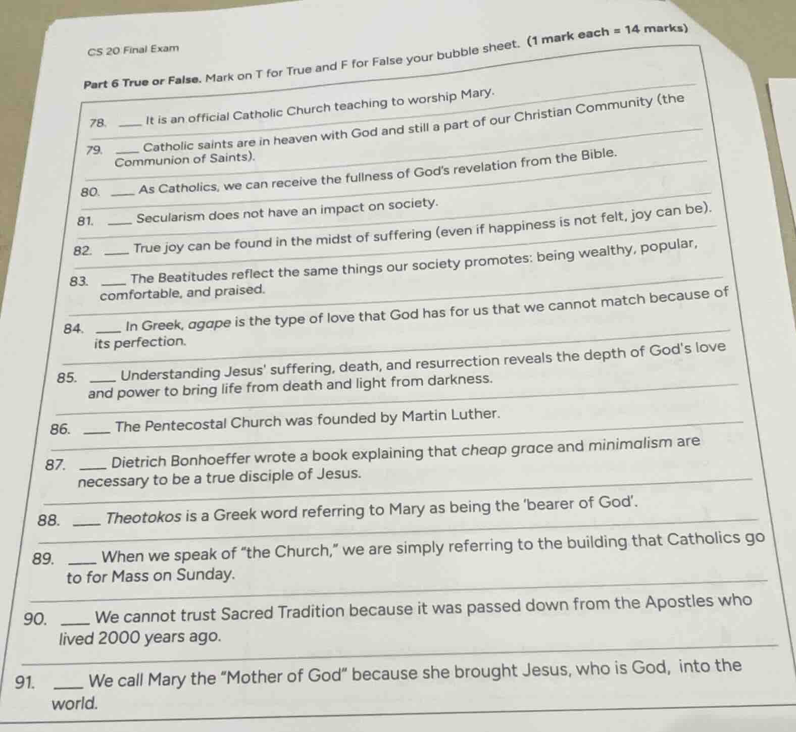 cs 20 final exam part 6 true or false. mark on t for true and f for fal…