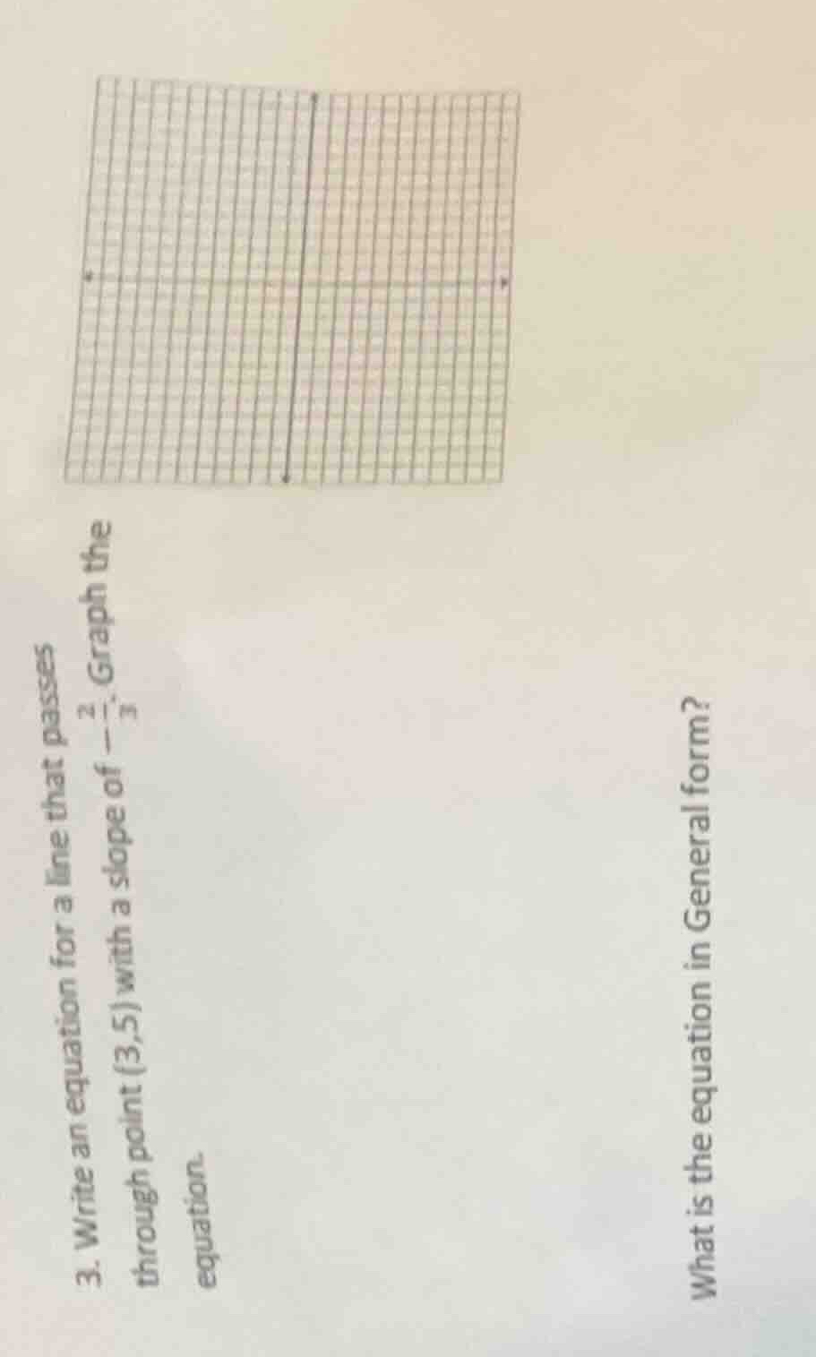 3. write an equation for a line that passes through point \\((3,5)\\) w…