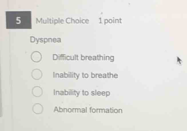 dyspnea difficult breathing inability to breathe inability to sleep abn…