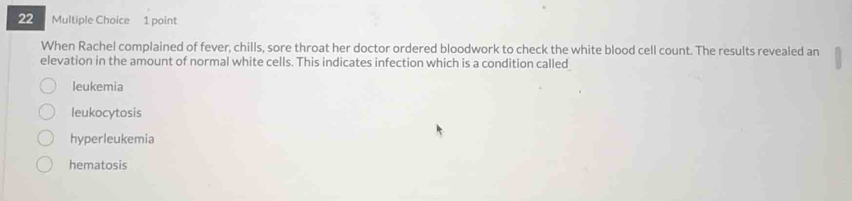 when rachel complained of fever, chills, sore throat her doctor ordered…