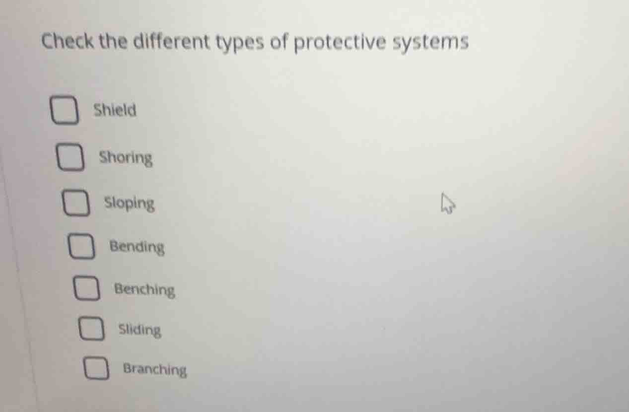 check the different types of protective systems shield shoring sloping …