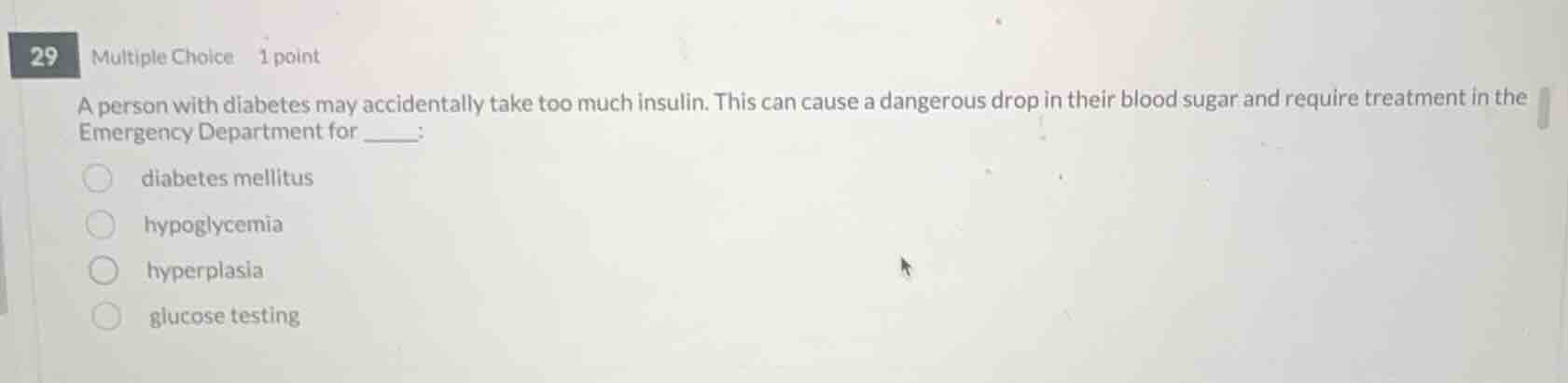 a person with diabetes may accidentally take too much insulin. this can…
