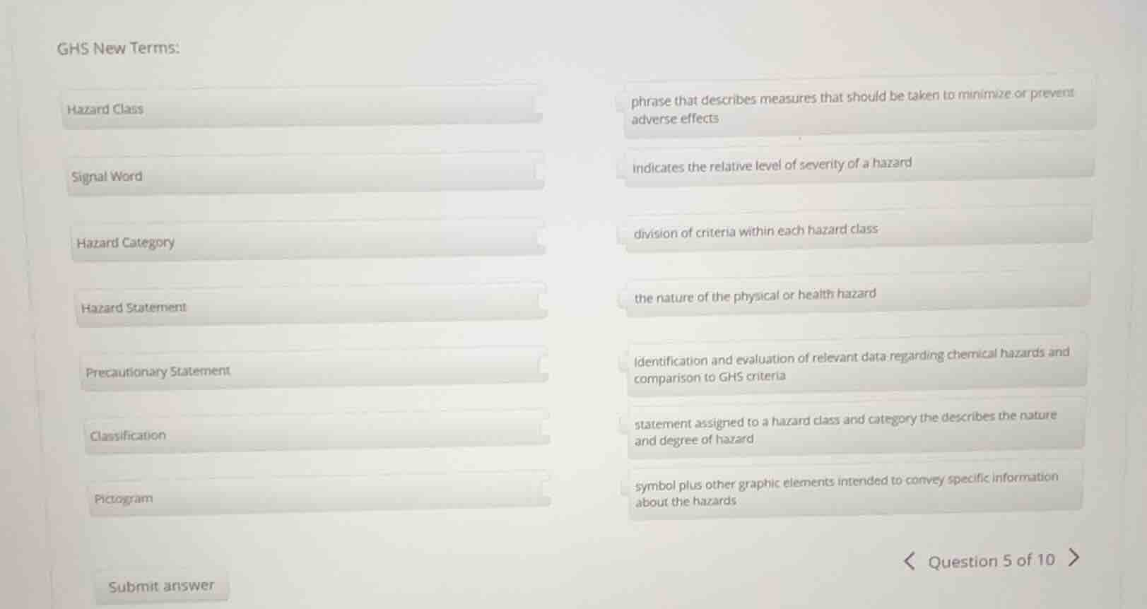 ghs new terms: hazard class signal word hazard category hazard statemen…