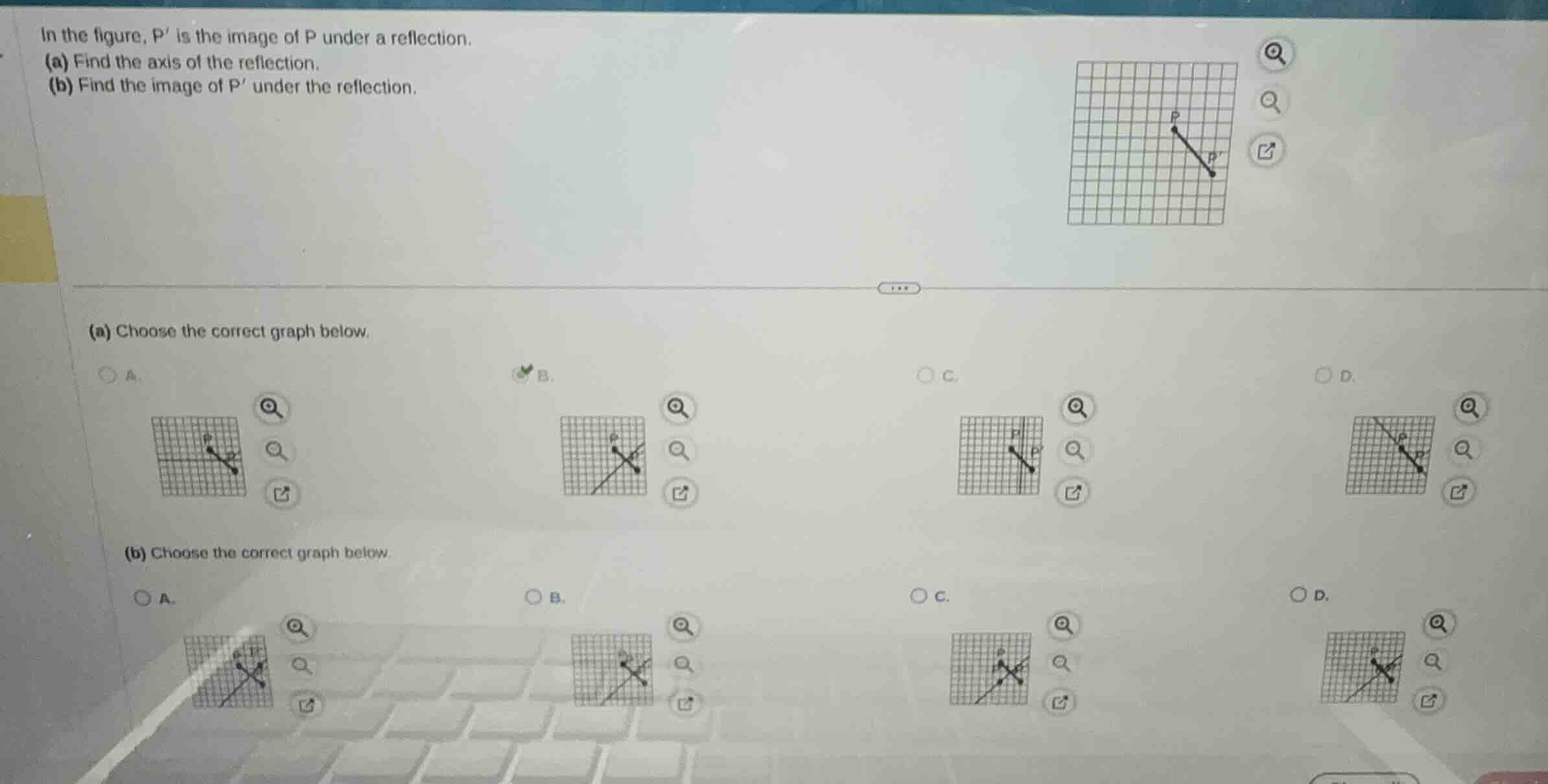 in the figure, p is the image of p under a reflection. (a) find the axi…