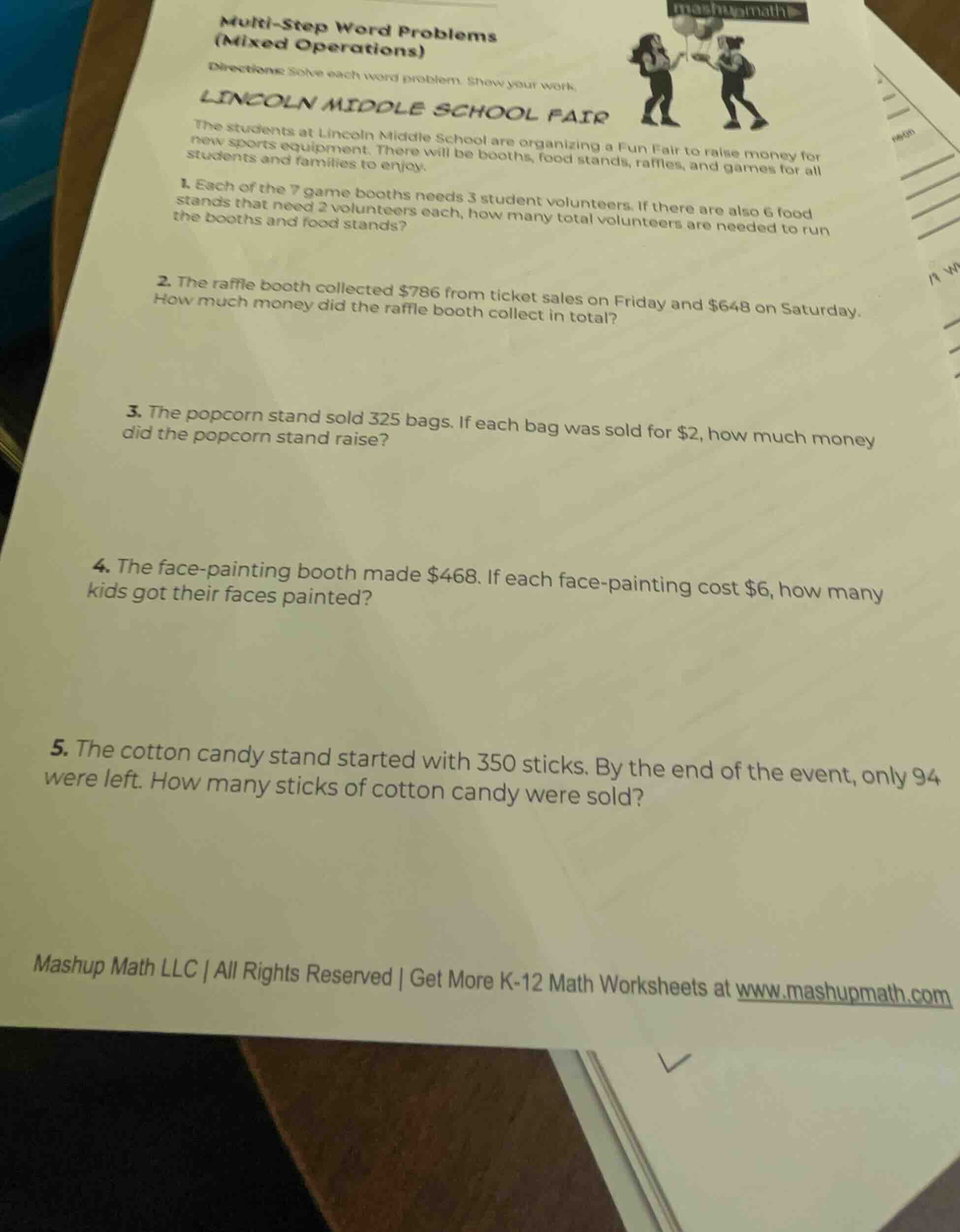 multi-step word problems (mixed operations) directions: solve each word…