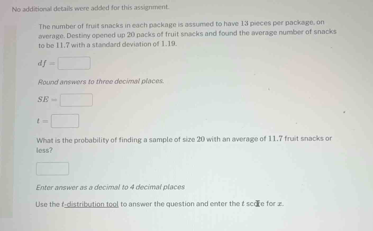 no additional details were added for this assignment. the number of fru…