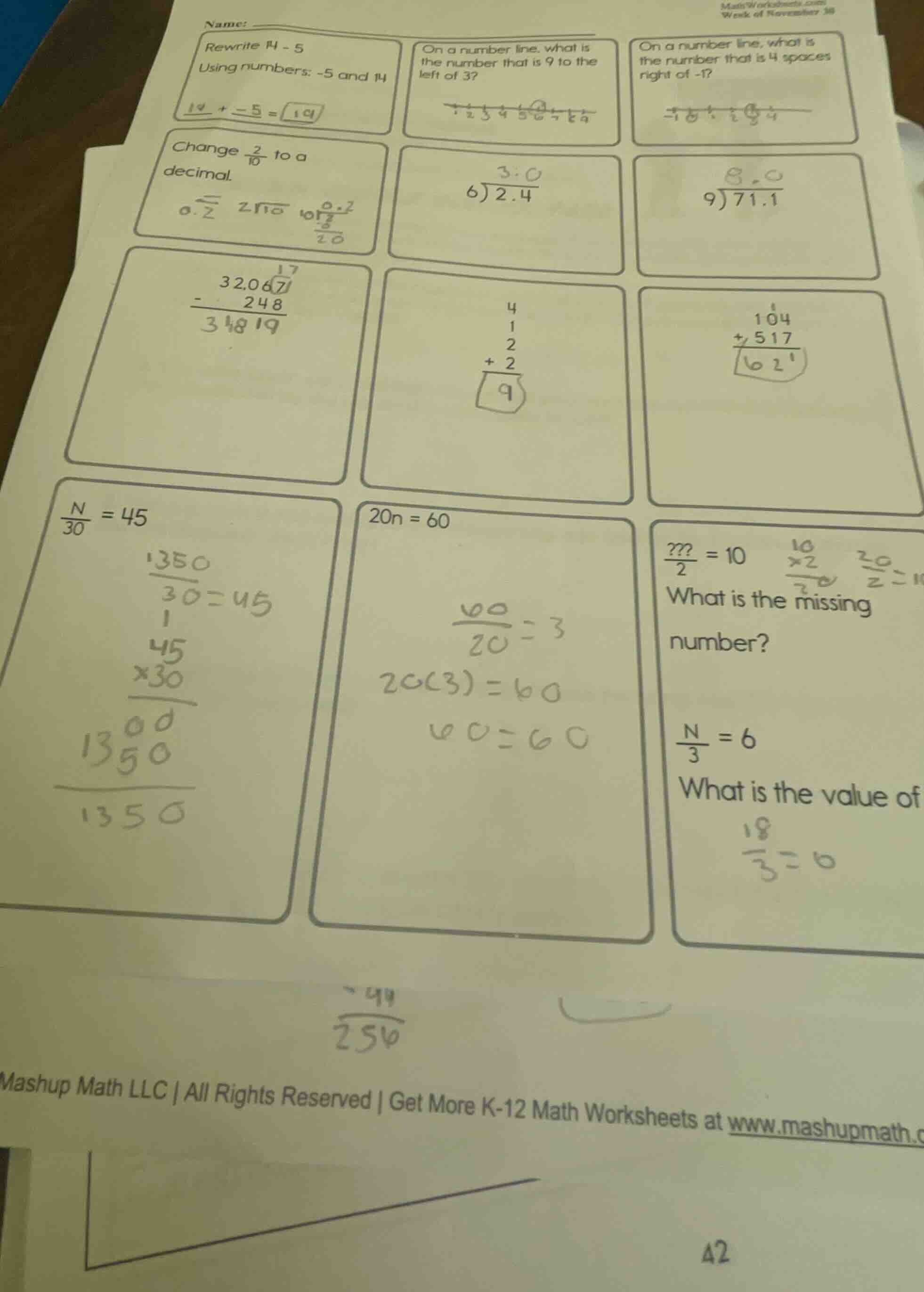 name: rewrite 14 - 5 using numbers: -5 and 14 on a number line, what is…