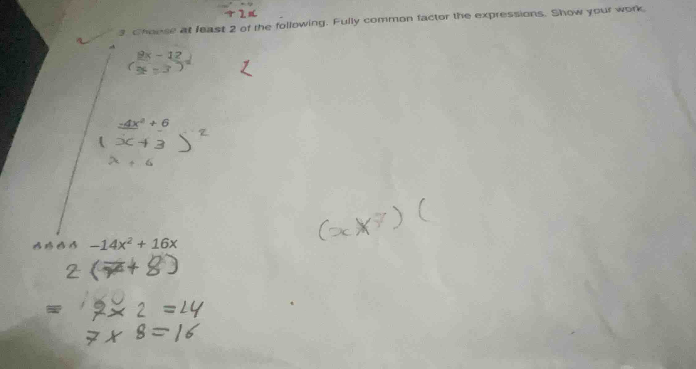 3. choose at least 2 of the following. fully common factor the expressi…