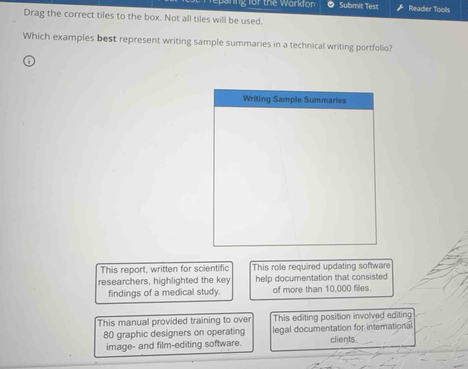 drag the correct tiles to the box. not all tiles will be used. which ex…
