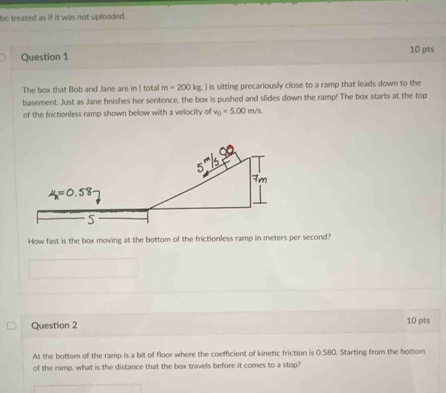 question 1 the box that bob and jane are in ( total \\(m = 200\\text{ k…