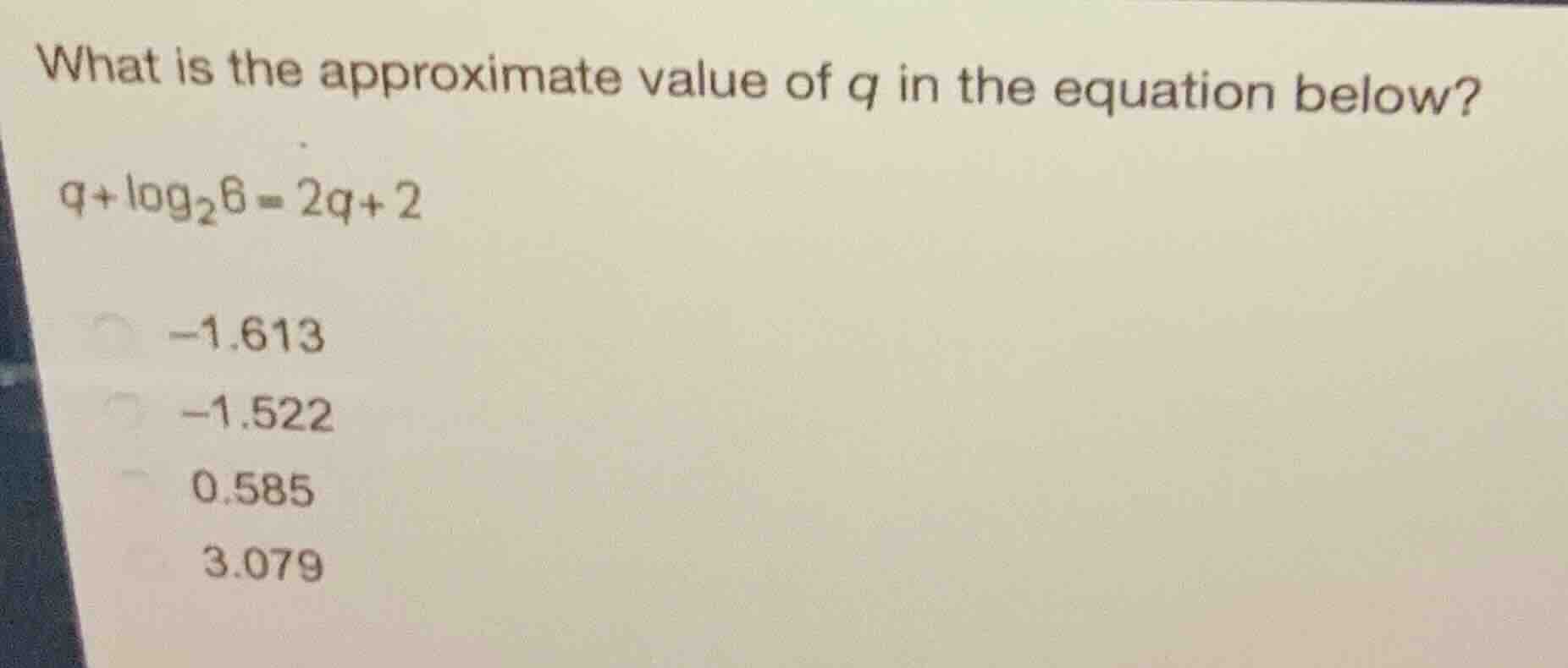 what is the approximate value of \\(q\\) in the equation below? \\(q + …