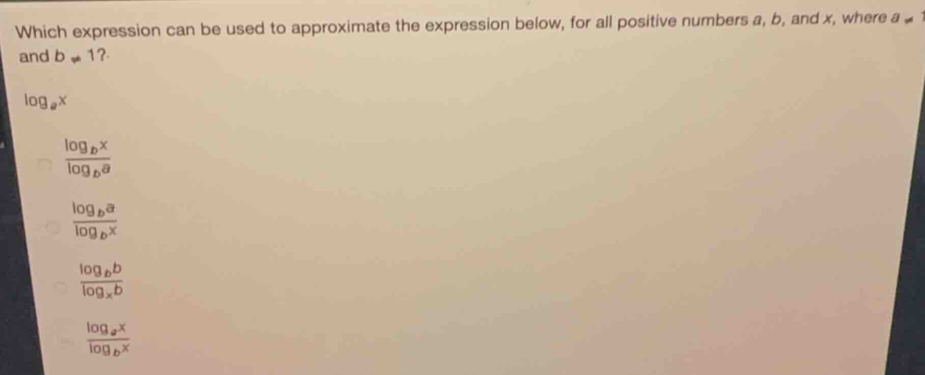 which expression can be used to approximate the expression below, for a…