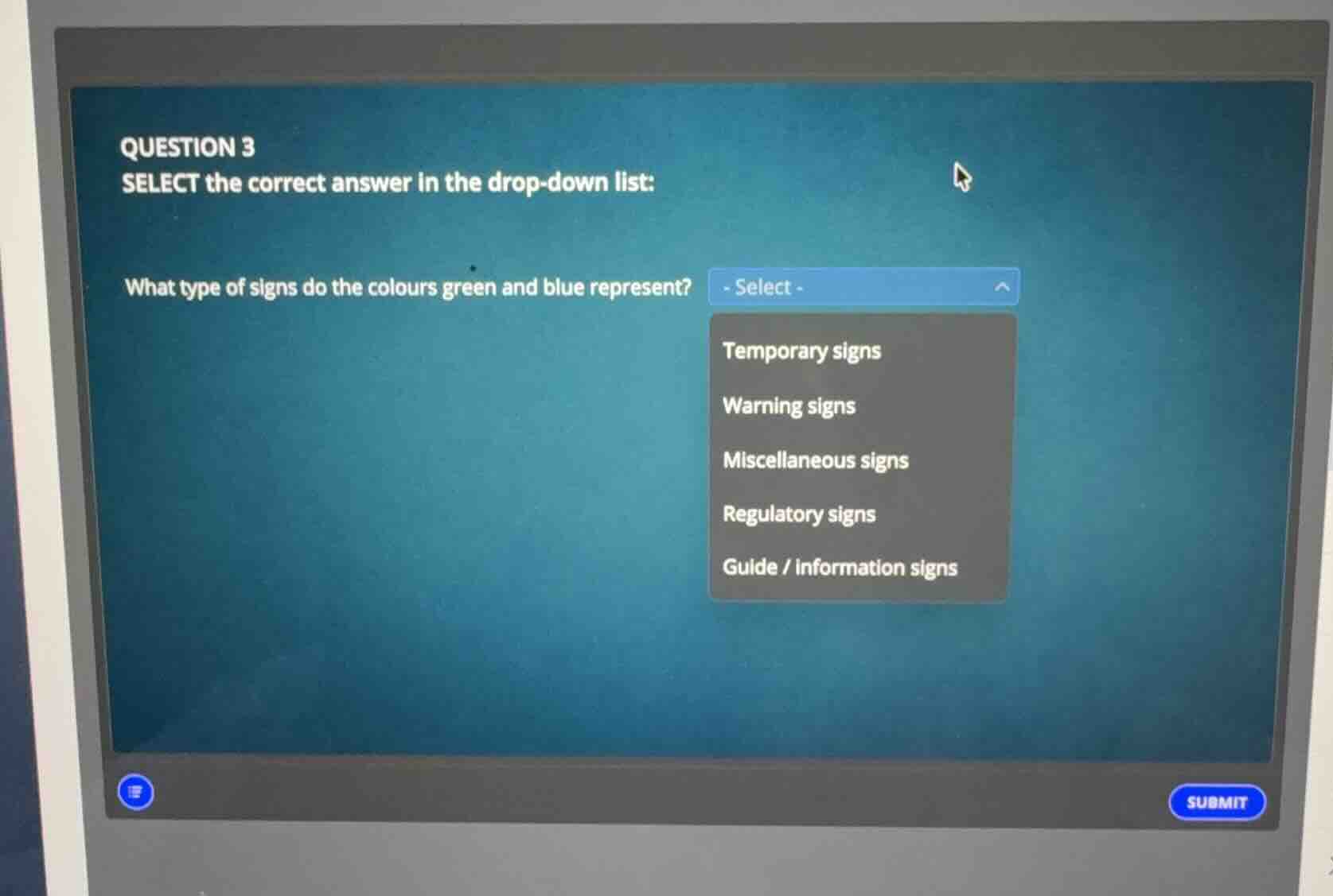question 3 select the correct answer in the drop-down list: what type o…