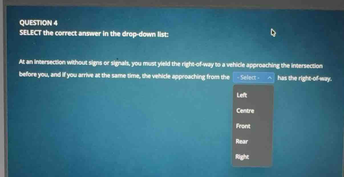 question 4 select the correct answer in the drop-down list: at an inter…