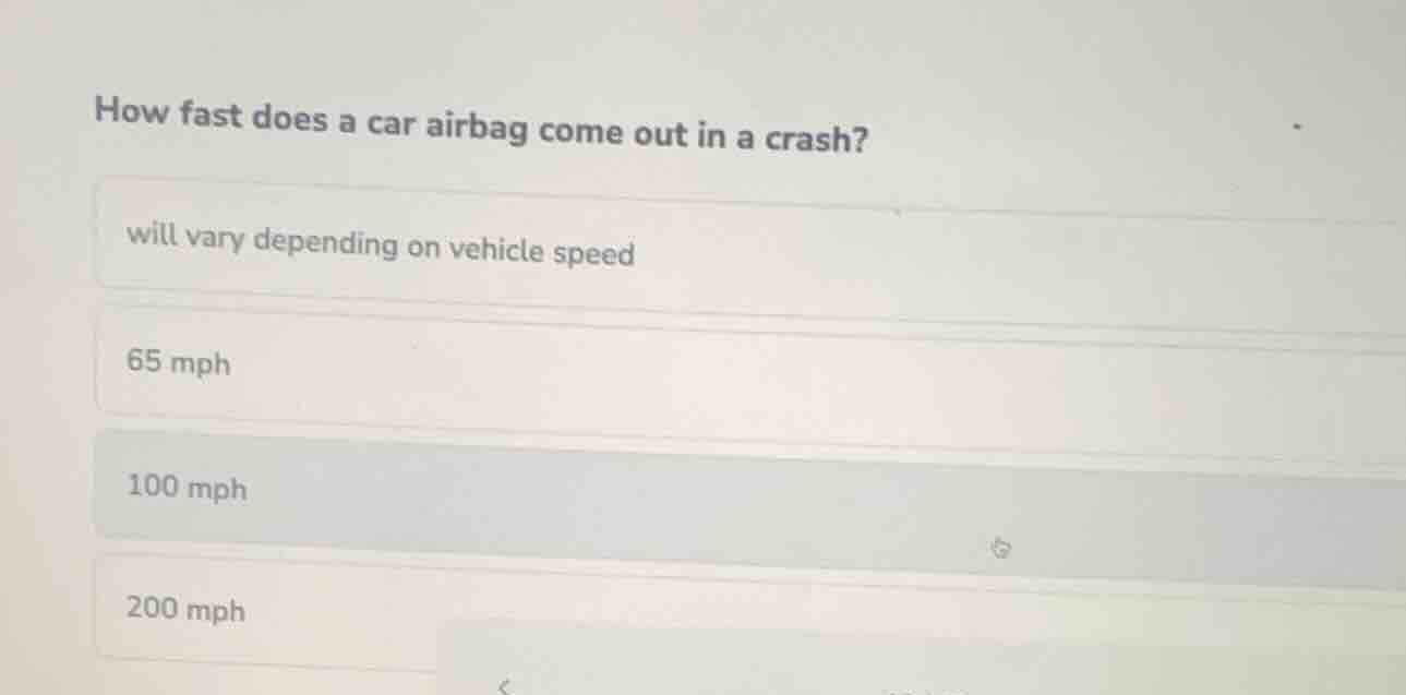 how fast does a car airbag come out in a crash? will vary depending on …