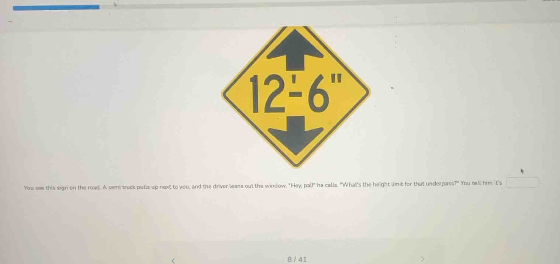 you see this sign on the road. a semi truck pulls up next to you, and t…