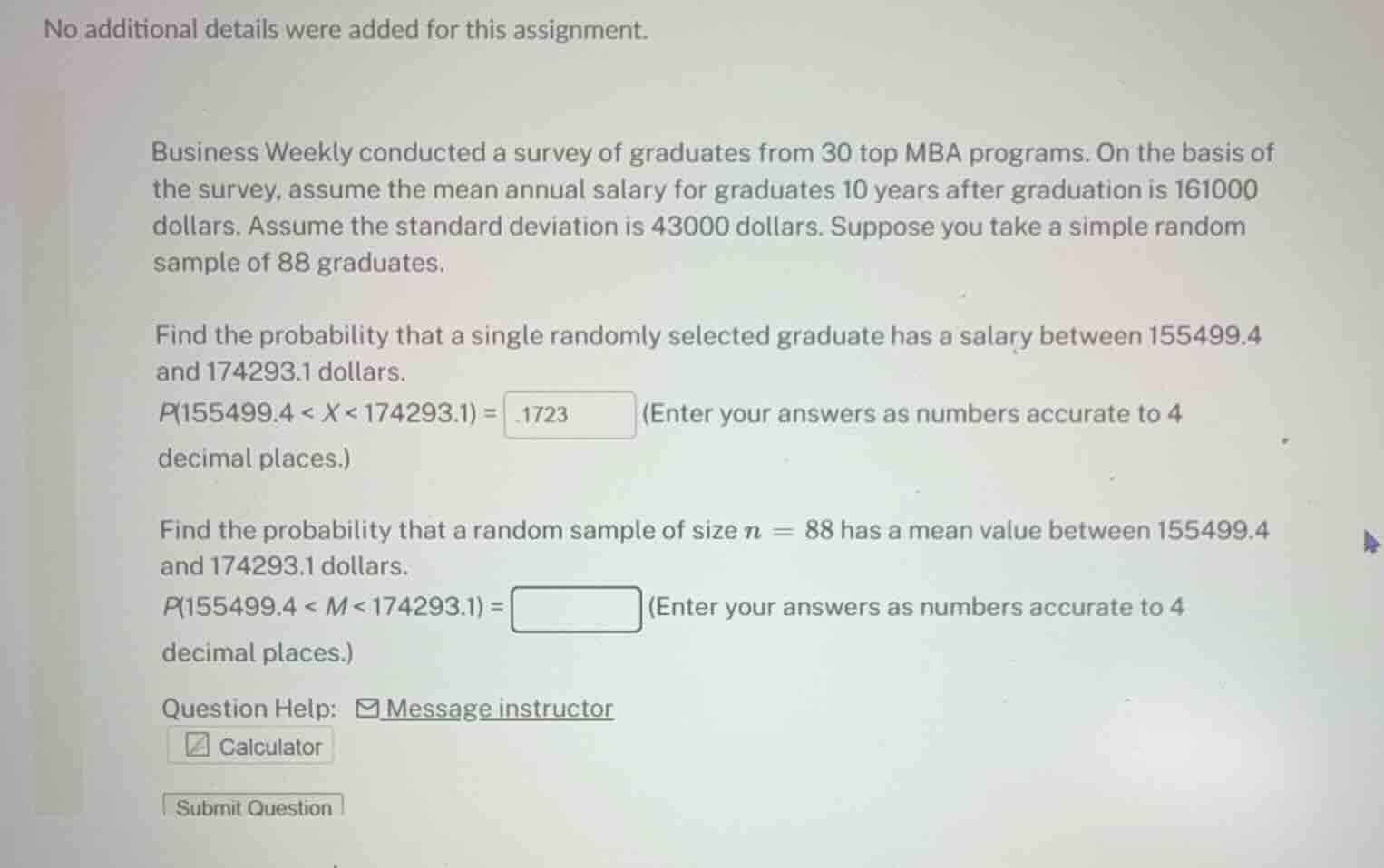 business weekly conducted a survey of graduates from 30 top mba program…
